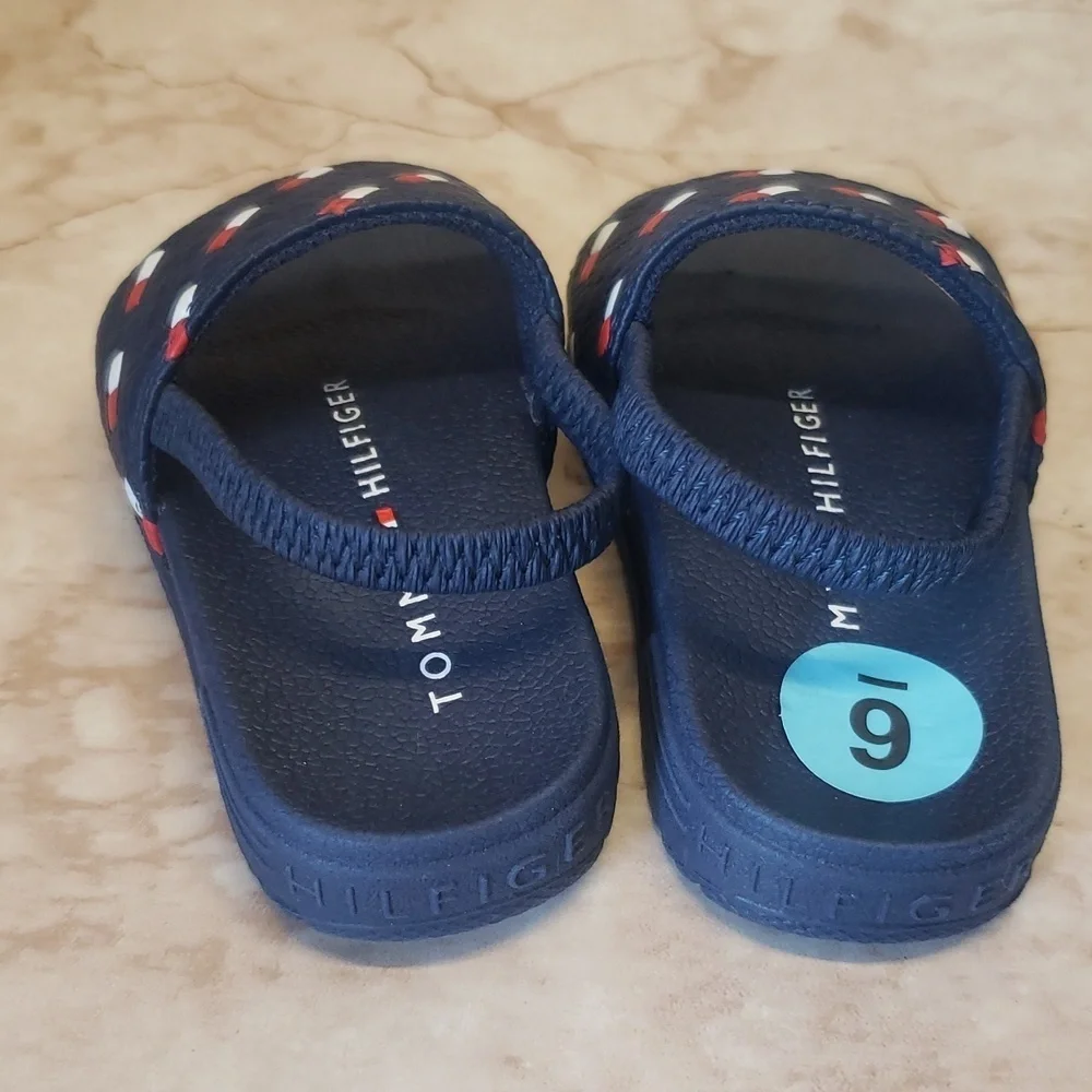 Tommy Hilfiger Kids Navy Sling Back Baby Sandals Size  6